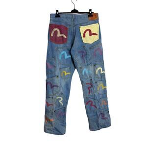 Evisu Multi-Pocket Jeans Seagulls Painted Size 36